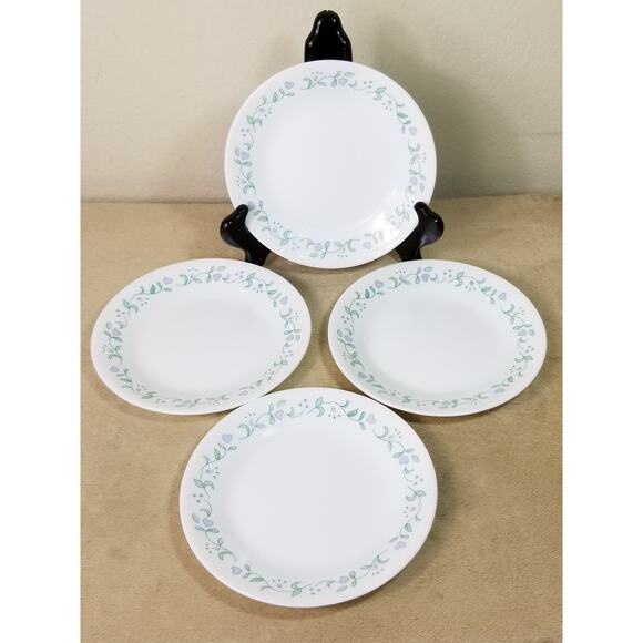 Corelle by Corning Country Cottage Bread Plate 6 3/4' Green Leaf Made in USA - Picture 1 of 15